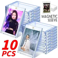 1/2/3/5/10Pcs HD Magnetic Card Sleeve for Kpop Idol Photo Card Protector Magnet Clear Case for Baseball Sports Photo Card Cover 1