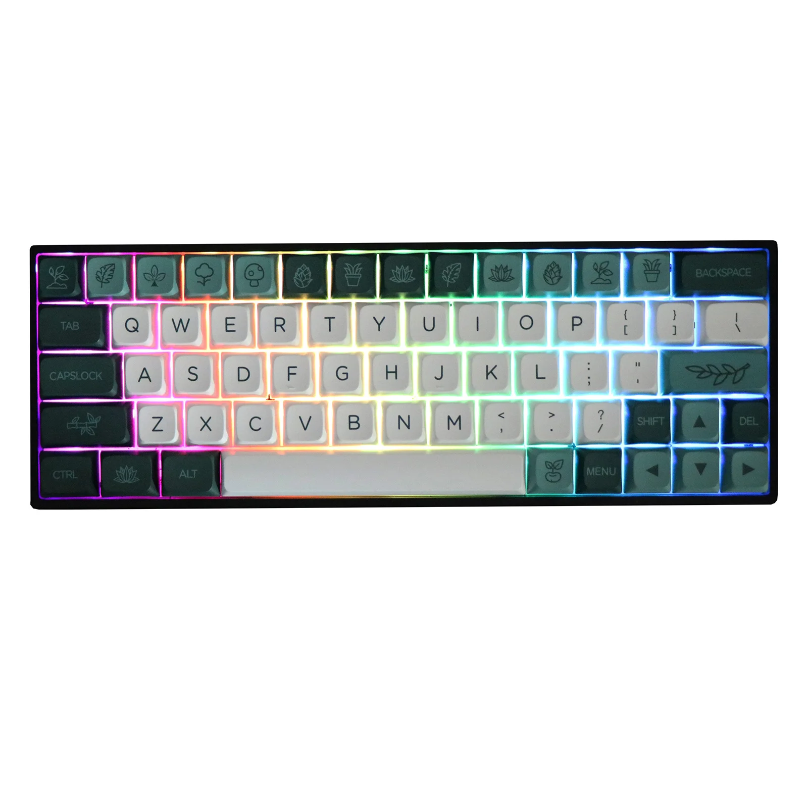 Chaves Conjunto Gmk Botânico Keycaps Lados Corante Sublimação Tampões de Chave qx Xda Perfil Keycap com 2u 1.75u Deslocamento 1.5u Ctrl Alt 138 - Imagem 2