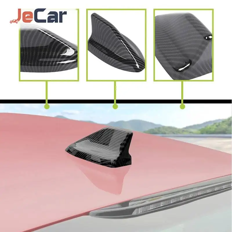 JeCar ABS 자동차 상어 지느러미 안테나 커버 장식 포드 머스탱 2024 UP 자동차 외장 액세서리