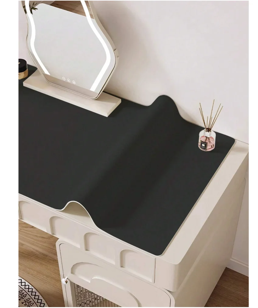 Solid color PU leather tablecloth waterproof dining table mat study coffee table computer desktop Modern table mat decorationt