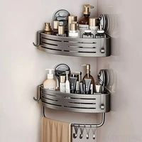 Shower Corner Rack Suction Cup Bathroom Shelf Without Drilling Bathroom Organizer Toilet Shampoo Holder Bathroom Accessories 1