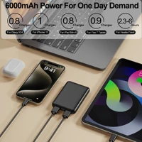 Mini Power Bank 6000mAh Portable Charger, 2