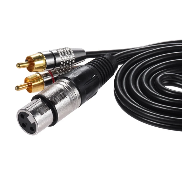 Cavo Audio HiFi Da 1m, Doppio RCA Maschio A Doppio XLR Femmina - OFC 4N, Placcato Oro, Per Amplificatore E Mixer - 3