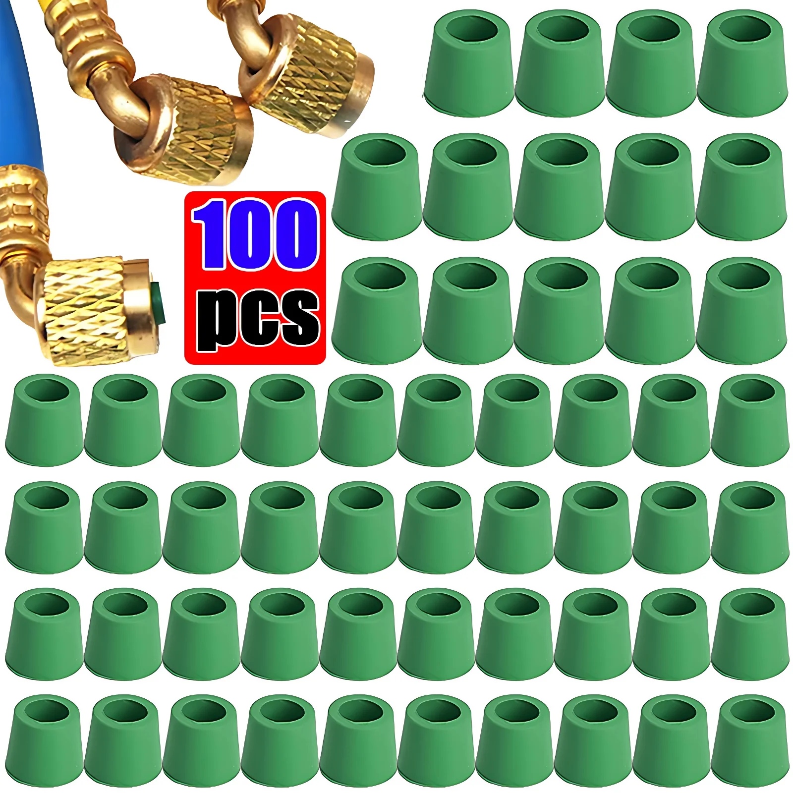 Rubber Gasket Air Conditioning 1/4'' Charging Hose Valve Gasket Manifold Repair Seal Kit Replacement Car Accessories 100/50PCS