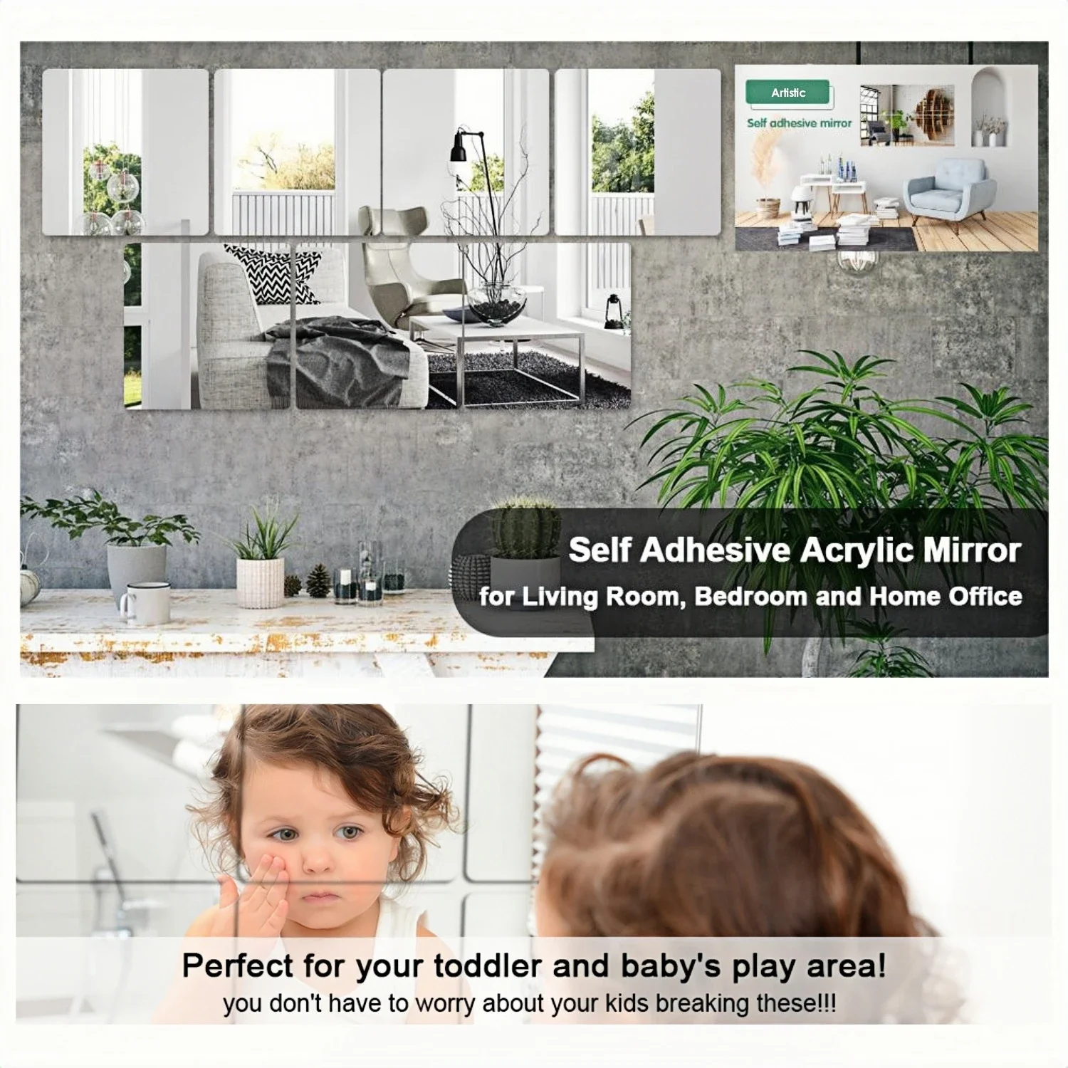 Self Adhesive Acrylic Mirror Wall Stickers
