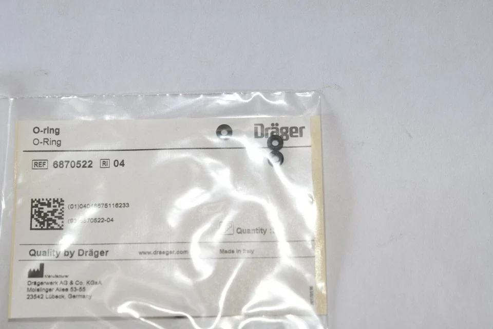 OEM : 6870522 드레이거 인크의 워터 트랩 홀더용 O-링 새 OEM