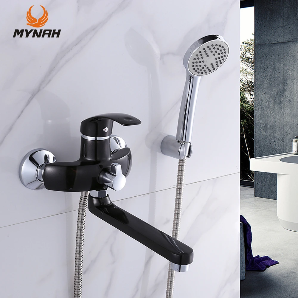 MYNAH Черный смеситель для ванны