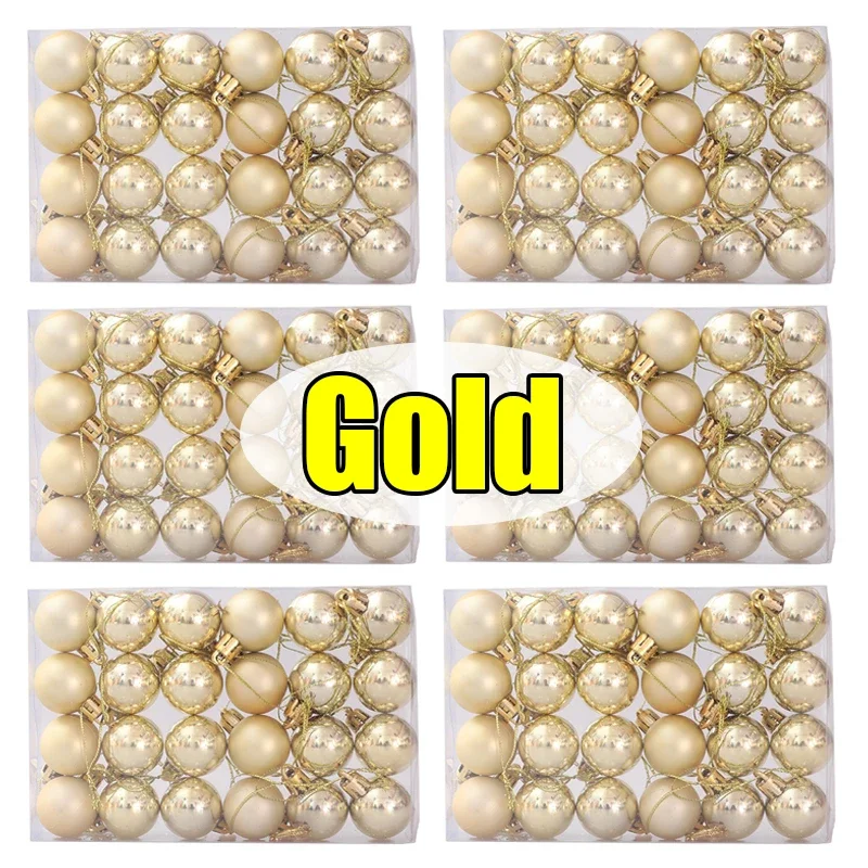 thumbnail image 1 of Juego de 144/24 mini bolas navideñas galvanizadas, colgante para árbol de Navidad, adorno colgante para fiesta de Año Nuevo, decoración del hogar, 1 of 5