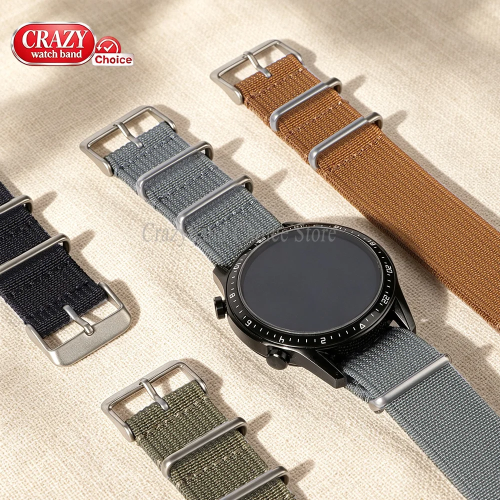 Nylon Canvas Weave Sports Wristband - Universal Replacement Watch Strap