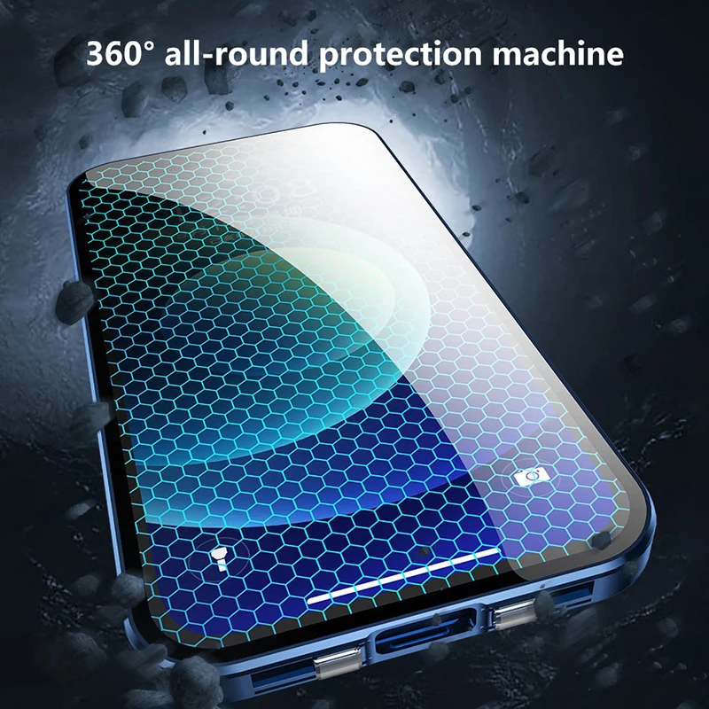 360 Shockproof Full Lens Protection Privacy Magnetic Transparent Case For IPhone 14 13 12 11 Pro Max 13mini 12mini Snap on Cover