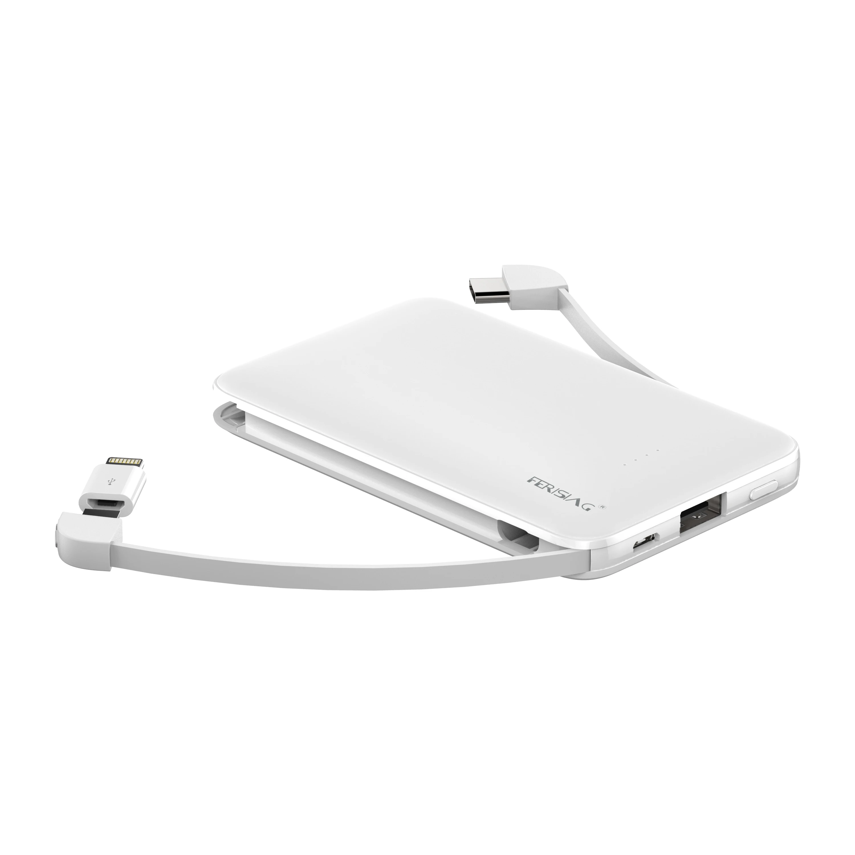 best battery pack FERISING With Cable Power Bank 5000mAh USB Type C Portable Charger PowerBank External Battery Charge For iPhone Xiaomi Samsung power bank 10000mah Power Bank