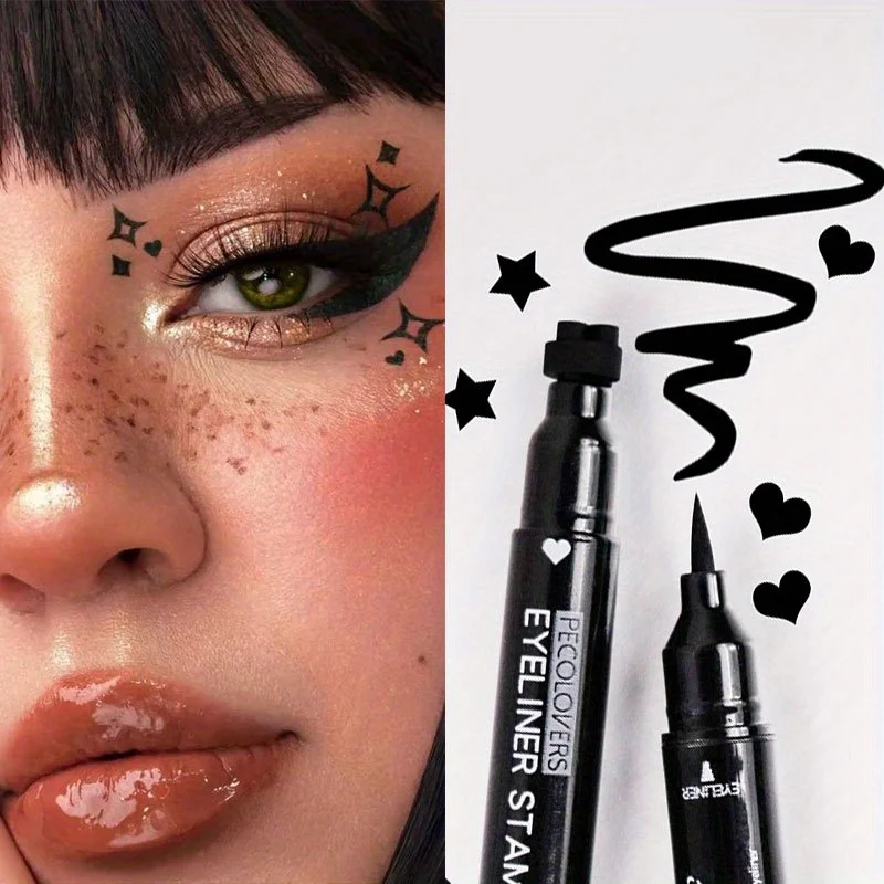 Star Liquid Eyeliner Black Moon Stamp Eyeliner Pencil 2 in 1 Waterproof Long-lasting Easy Applying Eye Eyeliner Pen Makeup_voghion.com
