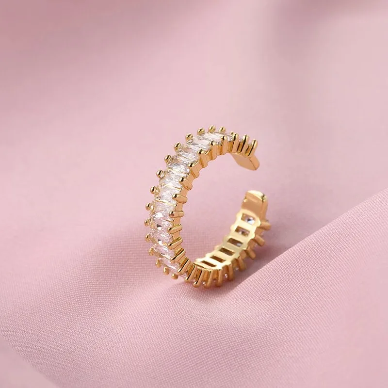 Adjustable Size Stainless Steel Rings For Women Engagement Wedding Ring Jewelry Accessories