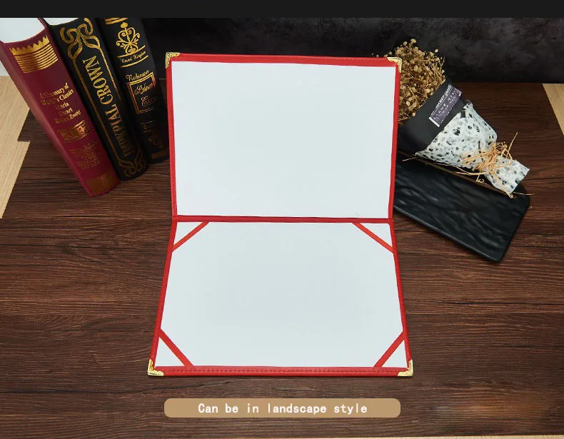 12K(2PCS)  6K 8K Hold B5 A4 A3 PU Leather Certificate Cover Award Folder