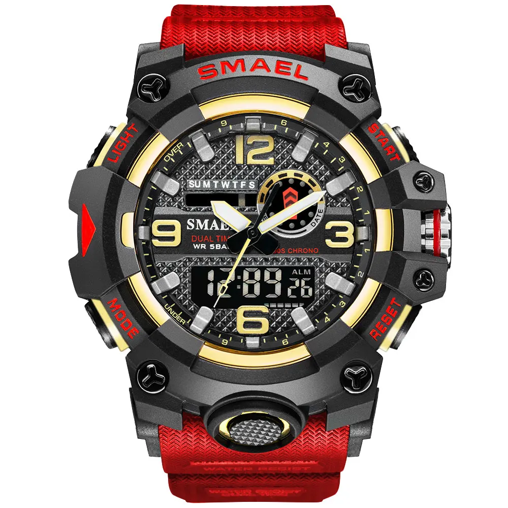 Top Brand Men Military Watches 50M Waterproof Dual Display Quartz Watch Chronograph Sports Relogio Masculino