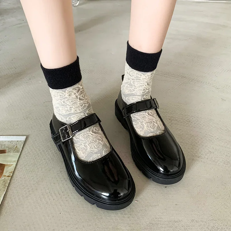 

Shoes for Women 2023 New Solid Color Pumps High Quality Mary Jane Women's Shoes Buckle Shoes Female Round Toe Pumps Zapatillas