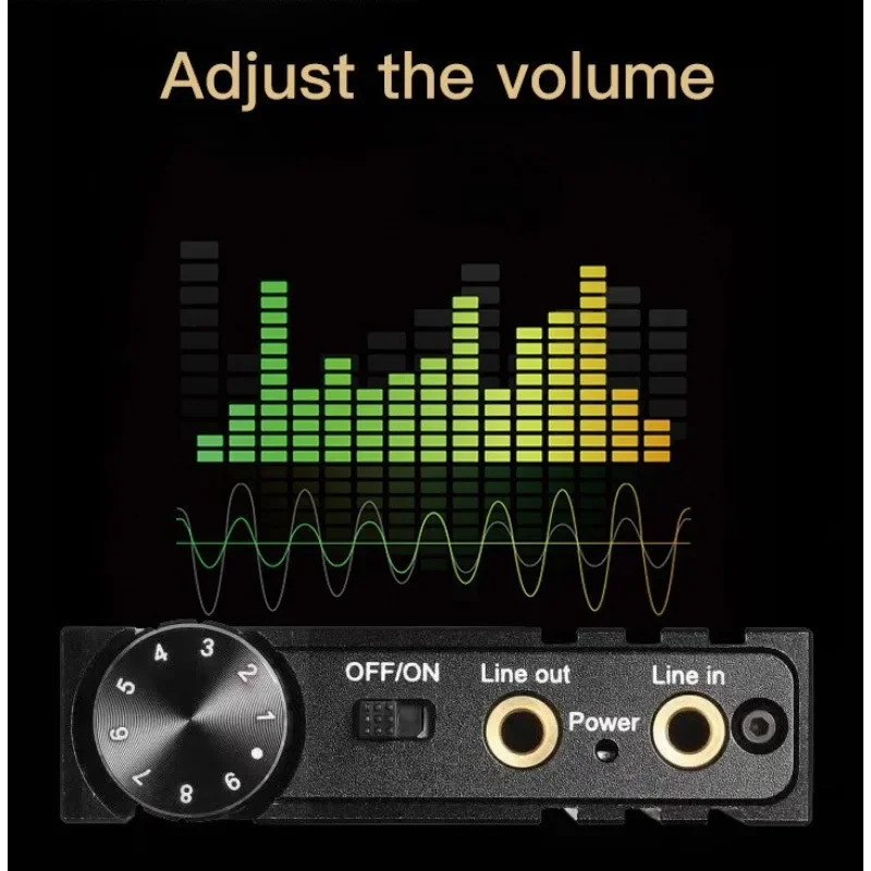 Headphone Amplifier Audio Amp Adapter 3.5mm Aux Adapter Stereo Amplifier HiFi Headphone Amp 3.5mm Stereo Audio Out With Switch Powered Dual-Output With 2-Level Boost