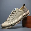 New Canvas Driving Shoes Men Lace Up Vulcanized Canvas Shoes Mens Designer Flat Loafers Non-slip Casual Sneakers for Man 24140 2