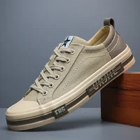 New Canvas Driving Shoes Men Lace Up Vulcanized Canvas Shoes Mens Designer Flat Loafers Non-slip Casual Sneakers for Man 24140 2