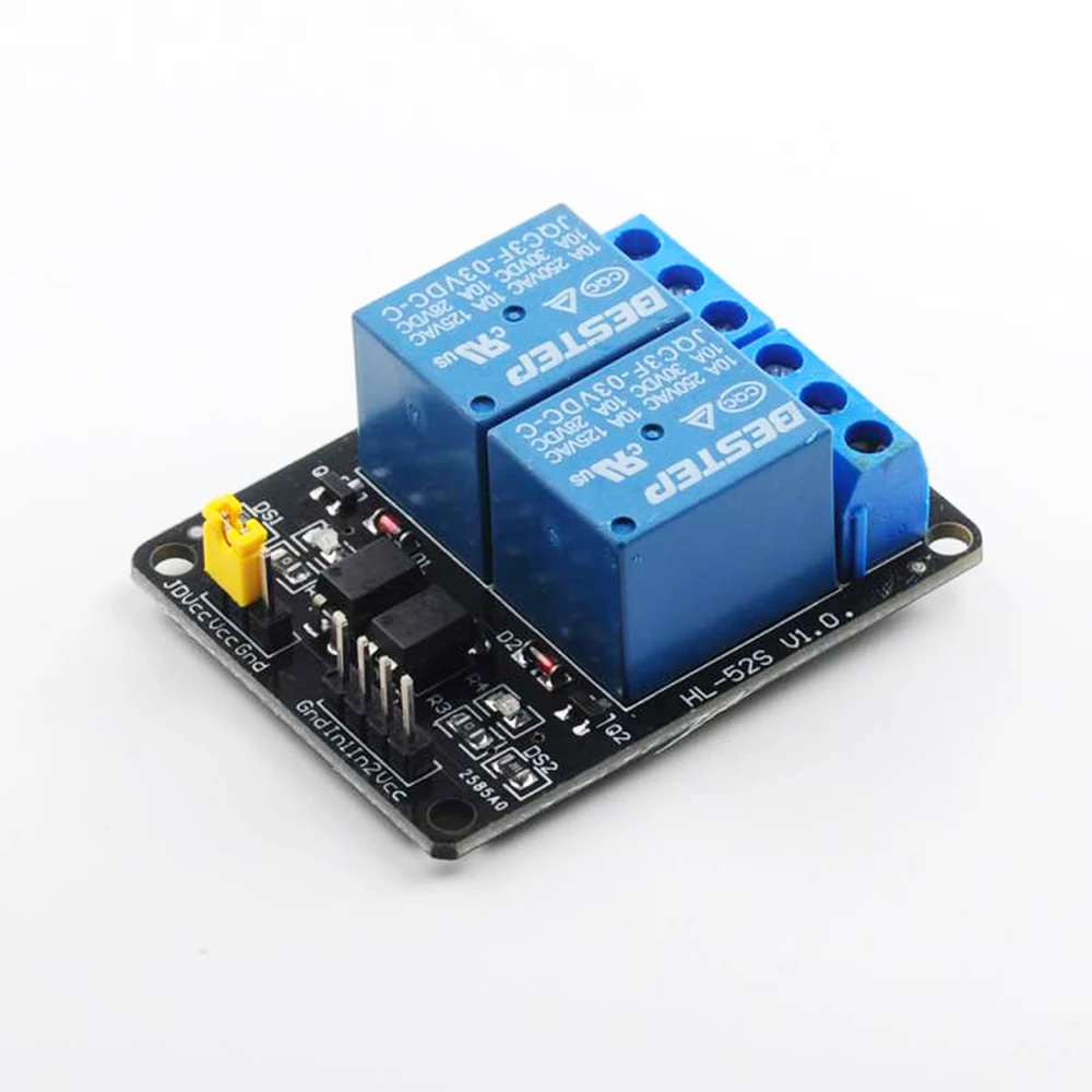 3.3V 2 Chanel Relay Module Optocoupler Isolation Module Relay Control Development Board 5PCS For Arduino