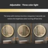 Frame Round Mirror,Round Bathroom Mirror with Light,Wall Mounted Lighted Vanity Mirror, Anti-Fog & Dimmable Touch Switch 4