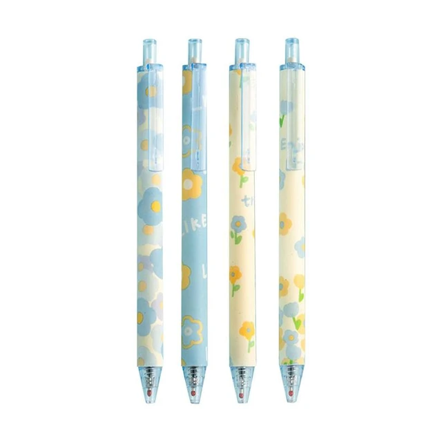 Stylo à bille de presse rétractable mignon, stylos à bille fleur