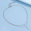 ChimZunderes-Collier pendentif multicouche pour femme, tour de cou JOChoker, bijoux brillants, cadeau de fête, mode féminine