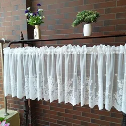 Elegant European Lace Curtains in White - W140cmXH 60cm 1pc (White)