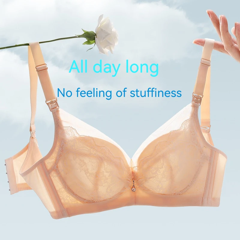 New Summer Breastfeeding Bra Thin Pregnant Women's Underwear Pregnant Ultra Thin Gathering Anti Sagging 2