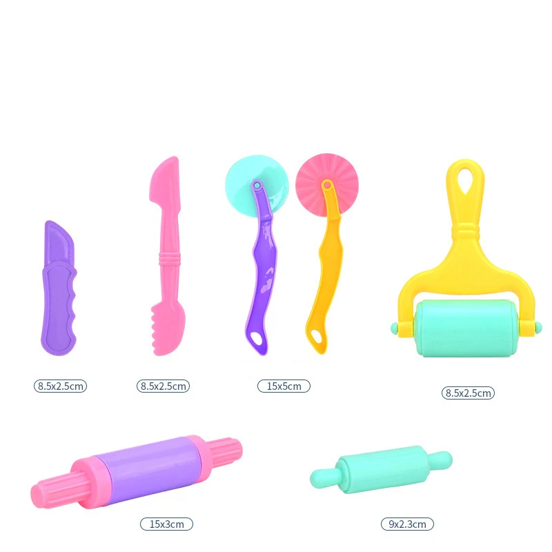 Play Dough Accessories Set for Kids Playdough Tools with Various Plastic Molds Rolling Pins Cutters Clay Model for Children Kids 5