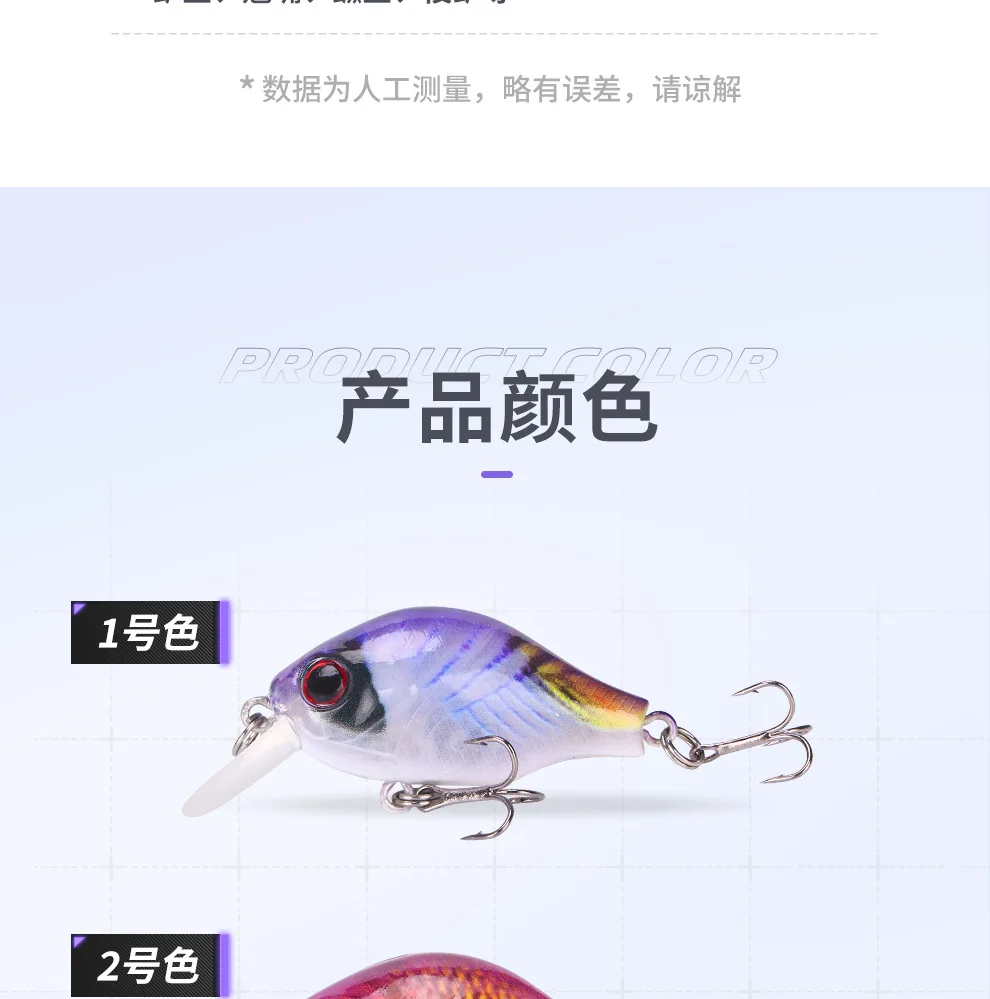 Angelköder, 3D-Druck, Kurbelköder, 4,3 cm, 8 g, kleiner fetter Fisch, harter Köder, laute Stahlkugeln, integrierte Kunstköder, 1 Stück AUSVERKAUF – Detail 12