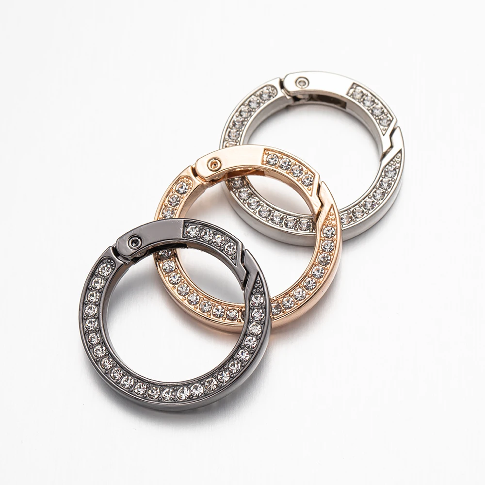 5 Stück O-Ring-Schlüsselanhänger mit Diamanten, Metallfeder für Schlüsselanhänger, Anhänger, Tasche, Schlüsselzubehör, Schmuckherstellung, Zubehör, Charm-Material – Detail 5