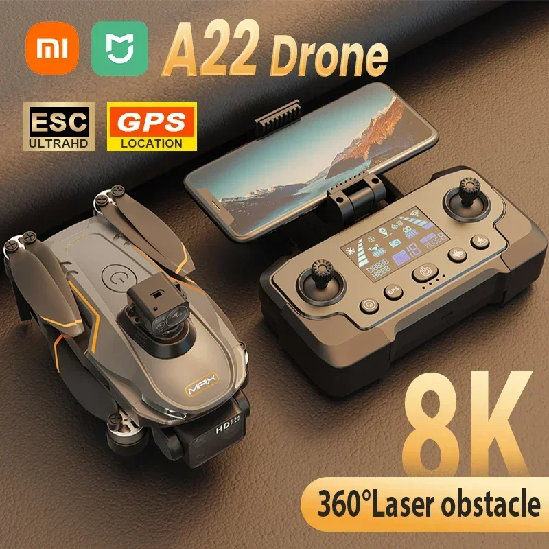XIAOMI New A22 Drone 8K 5G GPS double Camera HD Aerial Photography WIFI Optical Localization Four-way Obstacle Avoidance Drone aerial photography drone