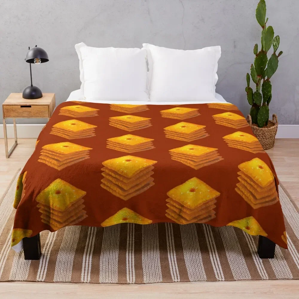 

Cheese Cracker Stack Throw Blanket Decorative Sofas Plaid on the sofa heavy to sleep Personalized Gift Blankets