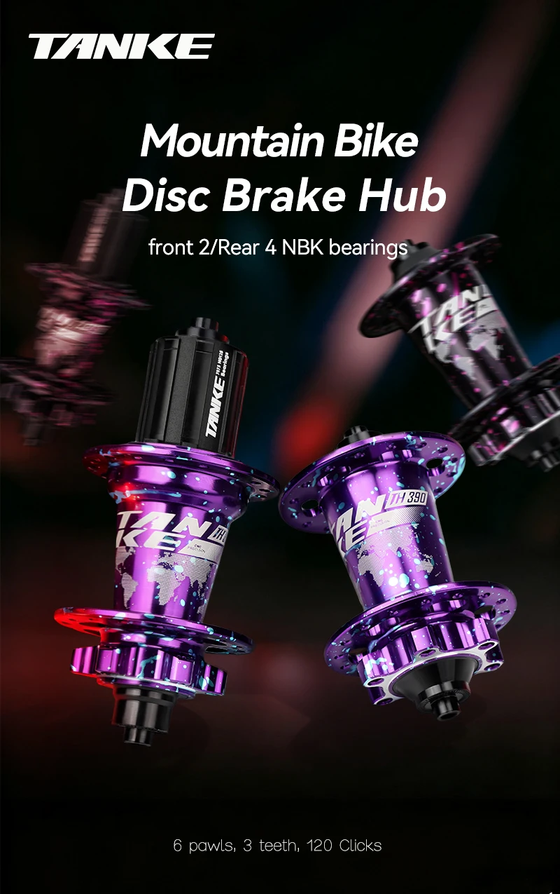 TANKE MTB 120 Klick-Nabe 6 Lager Fahrrad Vorder- und Hinterrad 32 36 Loch Scheibenbremse QR Fahrrad Mass Thunder Lauter Cube HG 6 Pawl Naben TH390 – Detail 1