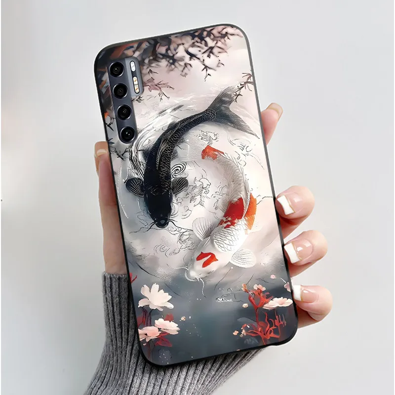 Stylish Shockproof Protective Phone Case with Fashionable Flower Pattern - Soft Black Cover