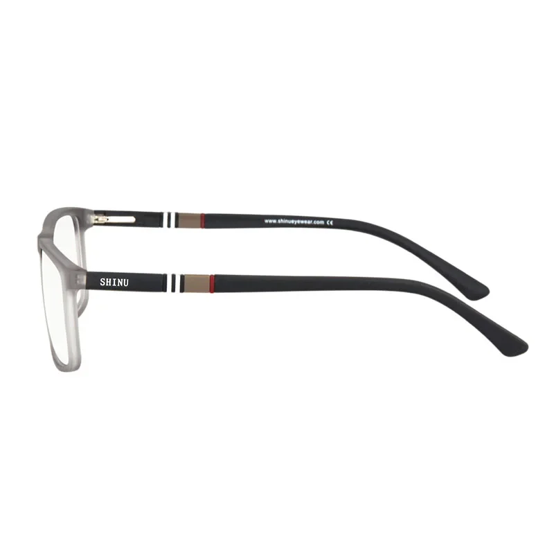 SHINU Blaulichtblockierende photochrome Brille, quadratischer Rahmen, ohne Astigmatismus, Multifokus-Lesebrille für Herren – Detail 7