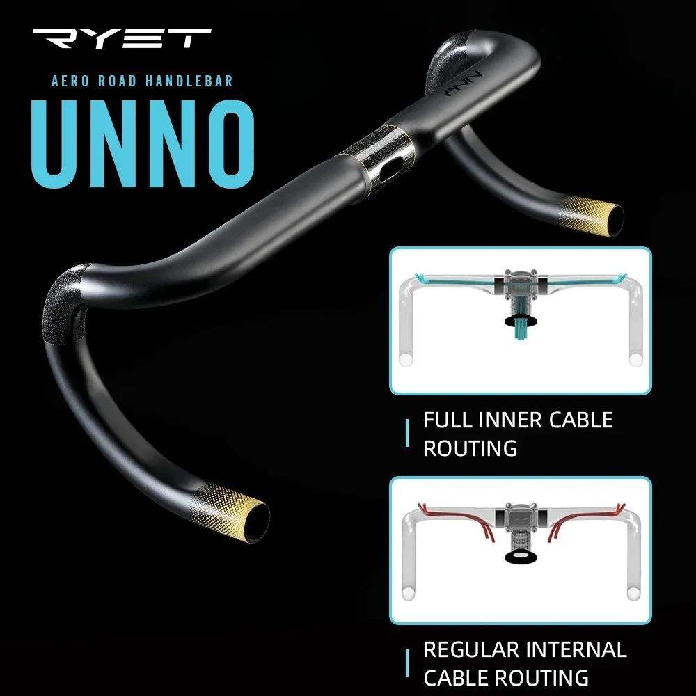 Aero Cable Racing RYET UNNO Full Carbon Fiber Road Bike Handlebar 31.8mm Drop Bar ...
