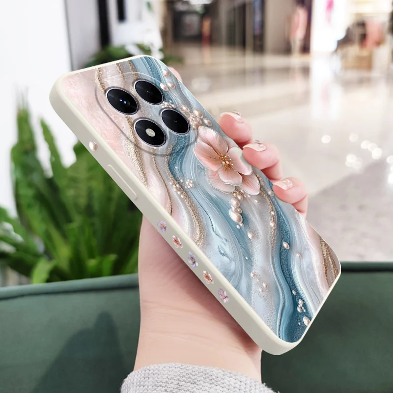 Pearlescent Flower Silicone Phone Case Cover
