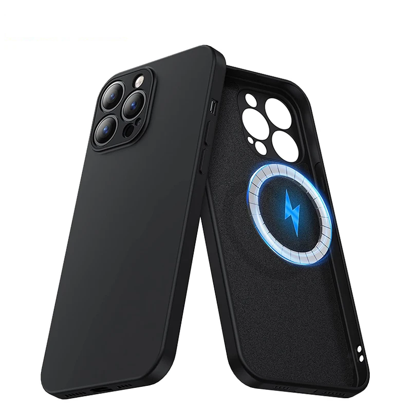 

Чехол для IPhone 13 Pro Max, роскошный оригинальный силиконовый Магнитный чехол Magsafe с мягкой подкладкой из микрофибры для Apple 13 Pro Max, чехол