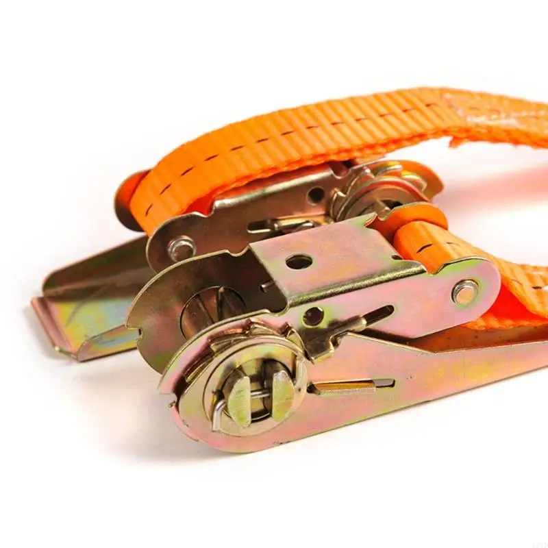 5/6/8/10M Ratchet Tie Down Cargo Straps Metal Hooks Heavy Duty Lashing Strap 11UD