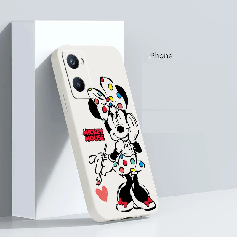 

Mickey Mouse Cute Smart For OPPO F21 A54S A53S A52 A33 A31 A16S A11S A9 A5 A1K A12 AX7 A5 Liquid Rope Phone Case