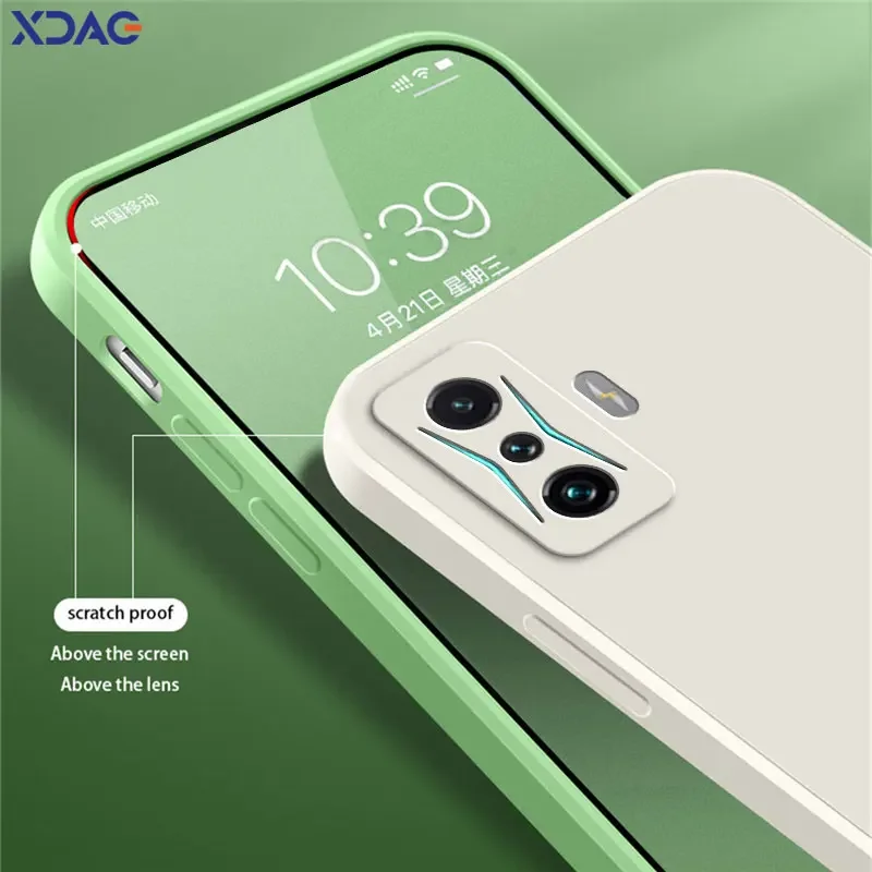 Square Liquid Silicone Full Protective Soft Fashion Phone Case Cover