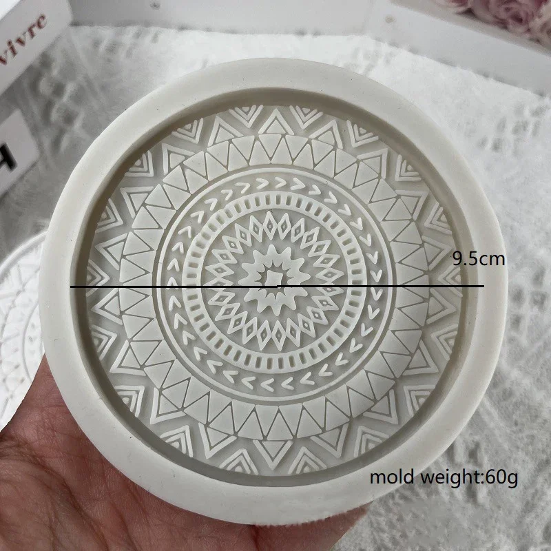 Flower Pattern Round Coaster Resin Silicone Molds Coffee Coaster Tray Mold Epoxy Resin Plaster Concrete Wine Glass Cup Mat Mould silicone mold flower silicone mould