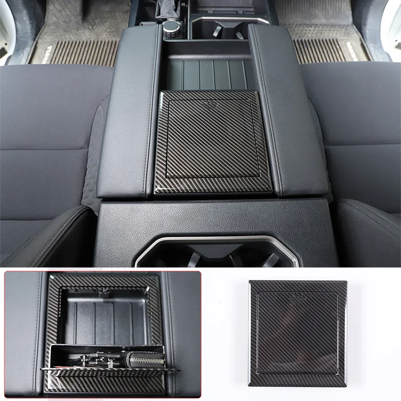 

For 2022-2023 Toyota Tundra ABS carbon fiber car central control armrest box privacy storage box car modification accessories