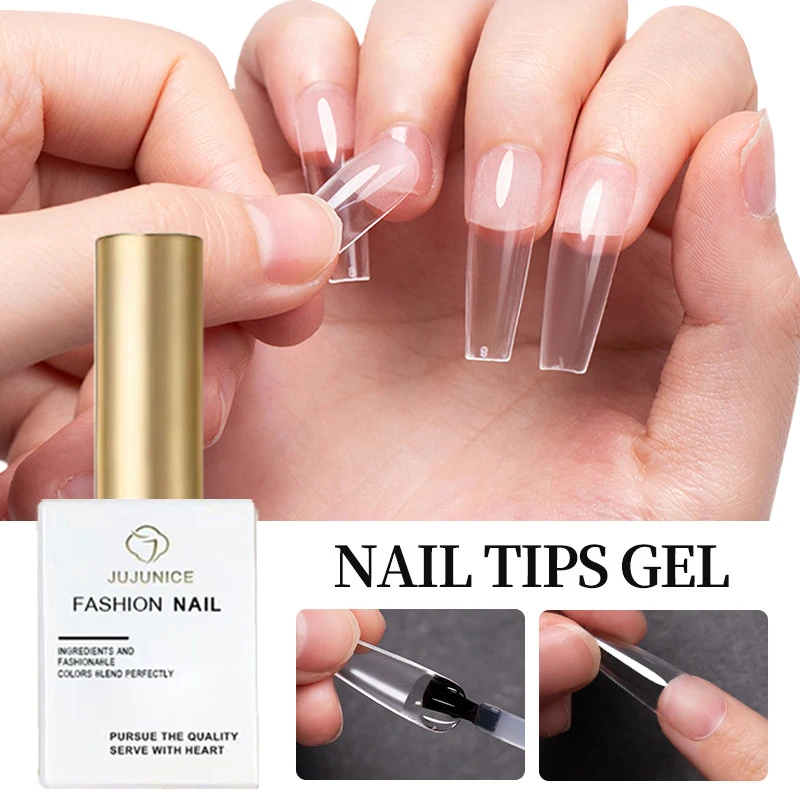 

15ML Nail Tips Glue Gel For False Tips Extend Nails 3 IN 1 Transparent Function UV Nail Gel Base Coat Diamond Stick Glue Varnish