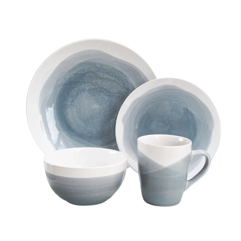 

Brushstroke 16 Pieces Dinnerware Set Dinnerware Sets, Dinner Plates, Plates and Bowls Sets Round Plate