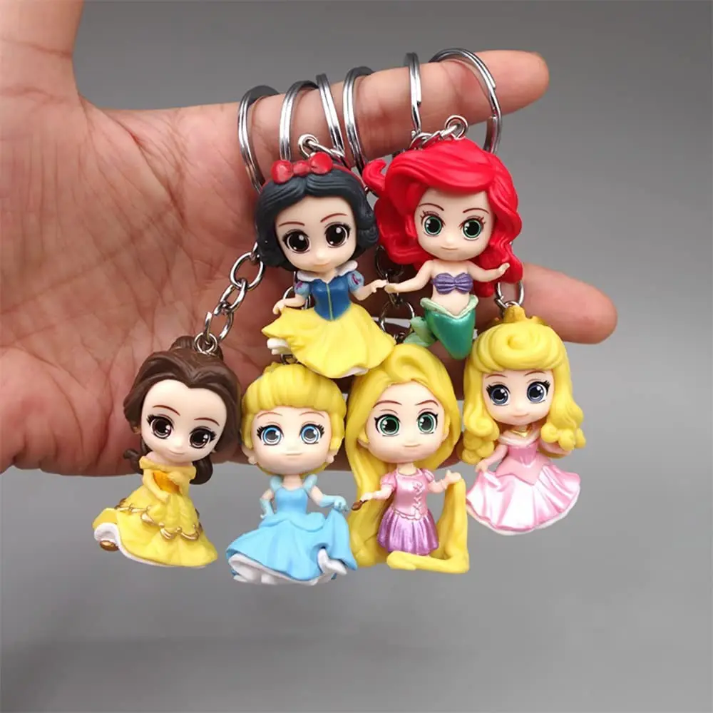 

Disney Anime Keychain Princess Series Car Keychain Anime Trinkets Frozen Backpack Charm Keychains for Women Key Ring Accessories