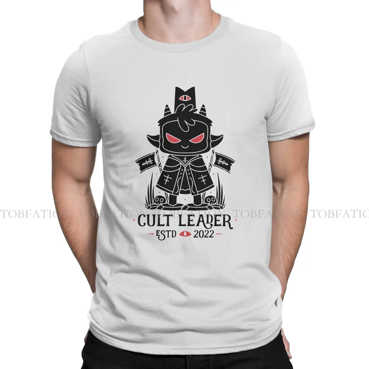 Magliette A Vita Bassa Leader Cult Of The Lamb Goat Game Maglietta In Tessuto Grafico Maschile Girocollo
