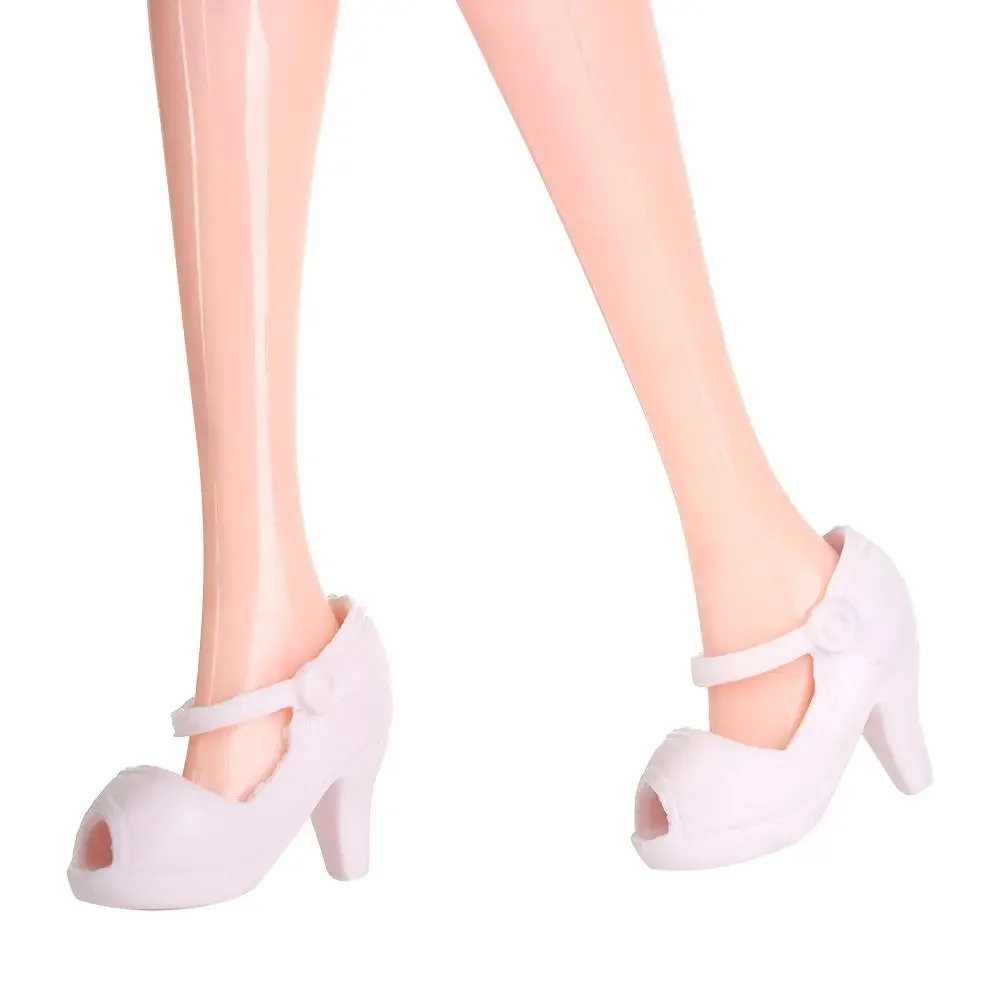 รูปสินค้า รองเท้าบูทพลาสติก 1/6 สำหรับตุ๊กตา BJD พร้อมเครื่องประดับส้นสูง